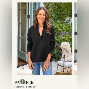 Frank & Eileen NWOT Triple Fleece Patrick popover henley black size Large